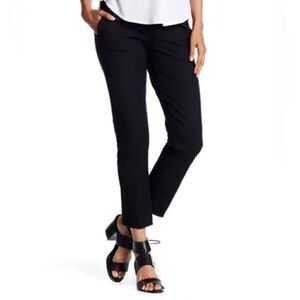 THEORY Izelle Pants Charismatic Jacquard Black Wool Straight Office Size 4